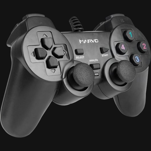 Gamepad Marvo GT-006 Alámbrico USB para PC Botones Turbo Analógico Negro