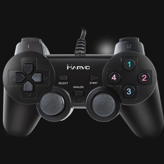 Gamepad Marvo GT-006 Alámbrico USB para PC Botones Turbo Analógico Negro