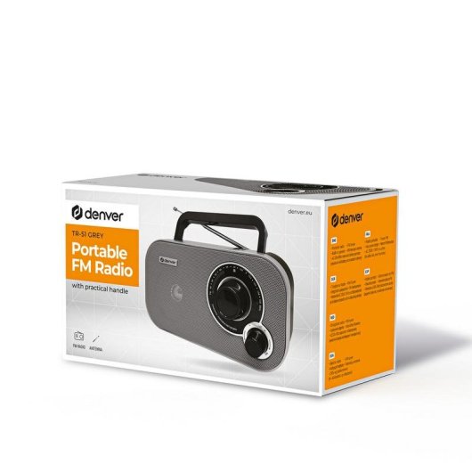 Personalradio Denver TR-51GR Analog FM Grau Externe Antenne