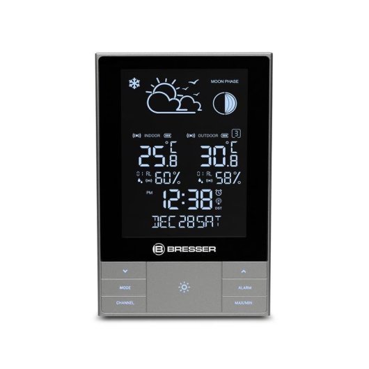 Estación Meteorológica Bresser Optics ClimateTemp NDV Antracita Metálico Plata
