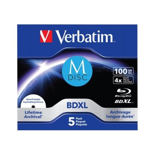 Disco Blu-ray BDXL Verbatim 100 GB Caja de Joyas 5 Unidades
