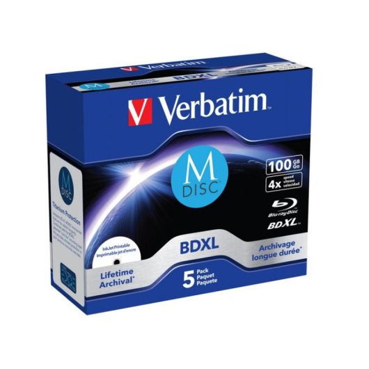 Disco Blu-ray BDXL Verbatim 100 GB Caja de Joyas 5 Unidades