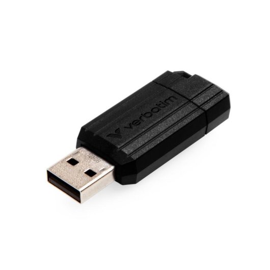 Unidad USB Verbatim PinStripe 128 GB USB 2.0 Negra con Tapa