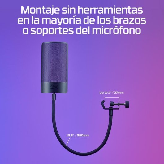 Microphone HyperX Shield filtre anti-pop métal noir compatible universel