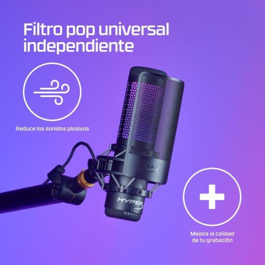 Microphone HyperX Shield filtre anti-pop métal noir compatible universel