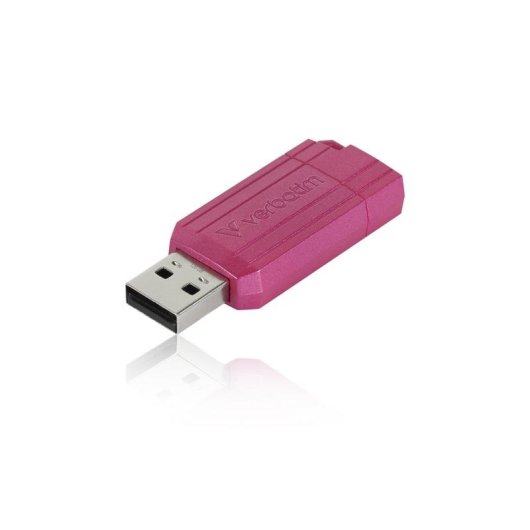 Unidad flash USB Verbatim PinStripe 128 GB USB 2.0 Rosa deslizable