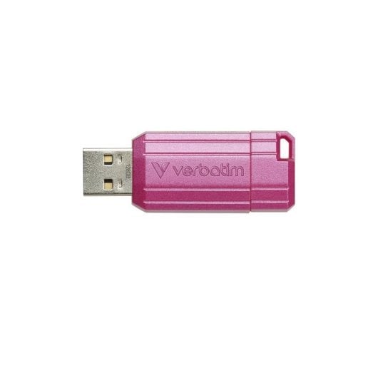 Unidad flash USB Verbatim PinStripe 128 GB USB 2.0 Rosa deslizable