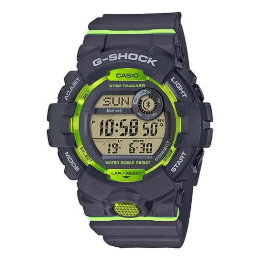 Casio G-Shock GBD-800-8 Bluetooth 48,6mm LED Grün Schwarz Wasserdicht 20ATM