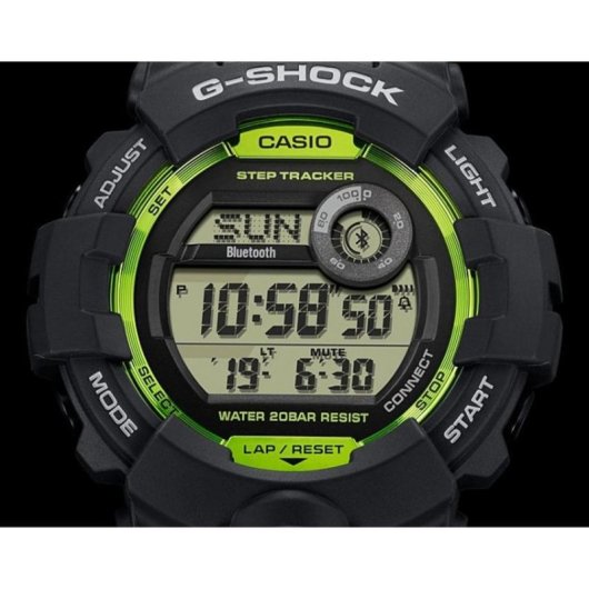 Casio G-Shock GBD-800-8 Bluetooth 48,6mm LED Grün Schwarz Wasserdicht 20ATM