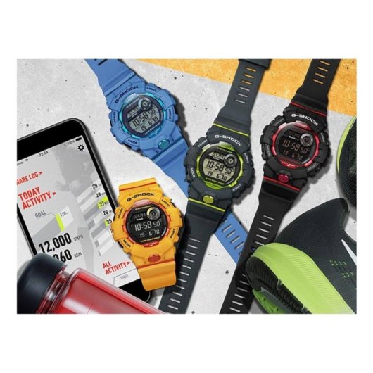 Casio G-Shock GBD-800-8 Bluetooth 48,6mm LED Grün Schwarz Wasserdicht 20ATM