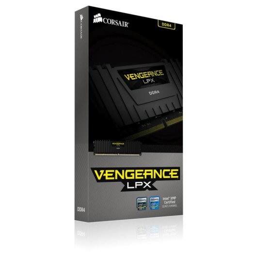Mémoire RAM Corsair Vengeance LPX 32Go 4x8Go DDR4 2666MHz CL16 Noir Heatsink
