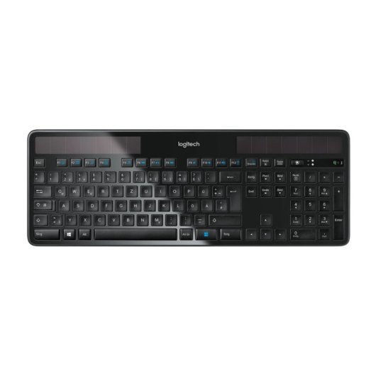 Teclado Logitech K750 inalámbrico completo QWERTZ con carga solar y receptor Unifying