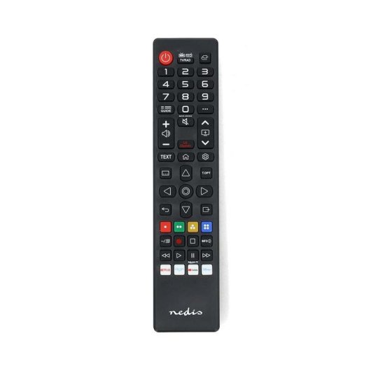 Mando a distancia Nedis TVRC45LGBK para TV LG, IR inalámbrico, botones, negro