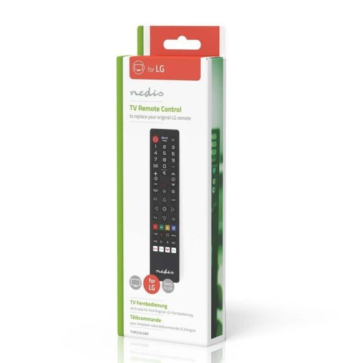 Mando a distancia Nedis TVRC45LGBK para TV LG, IR inalámbrico, botones, negro