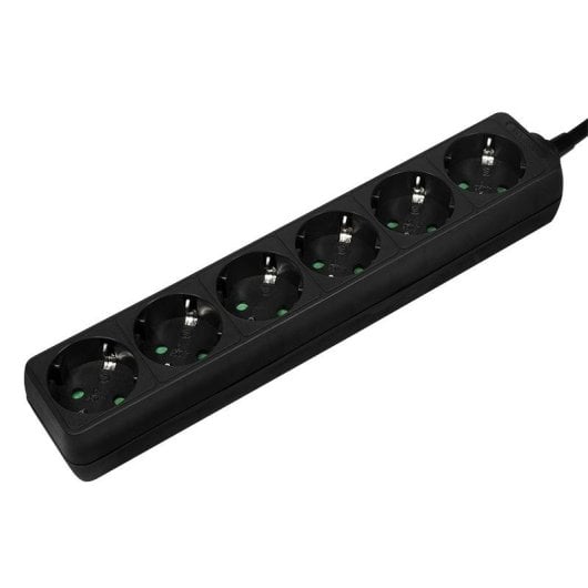 Regleta LogiLink LPS238B 6 Tomas con Interruptor y Cable 1,5 m Negra
