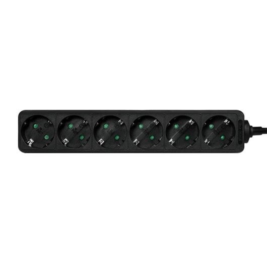 Regleta LogiLink LPS238B 6 Tomas con Interruptor y Cable 1,5 m Negra