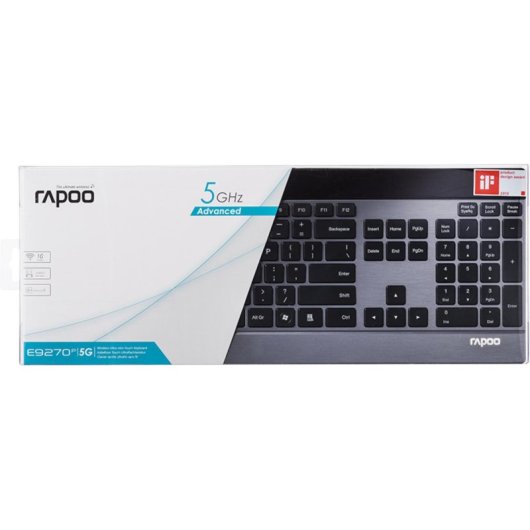 Tastiera Rapoo E9270P wireless completa RF QWERTZ nero e argento