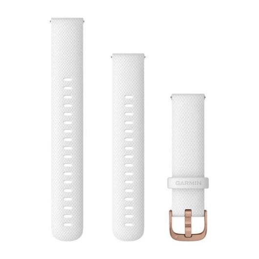 Bracelet de remplacement Garmin pour montres intelligentes, silicone, blanc, 18 mm