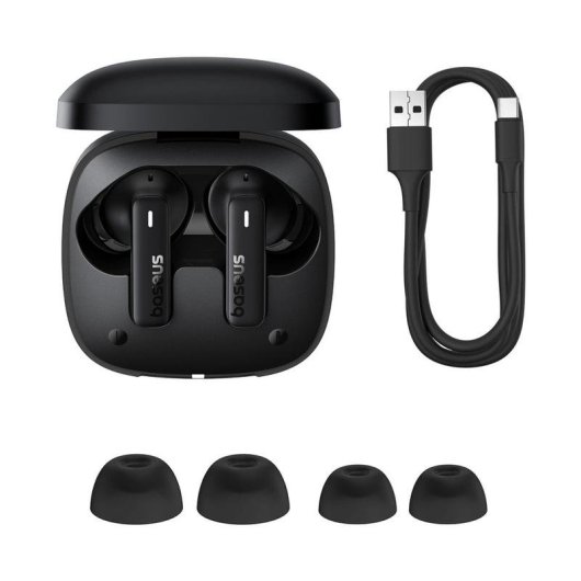 Auriculares Baseus Bowie E19 inalámbricos Bluetooth 5.3 Waterproof IPX5 Negro para Llamadas y Música