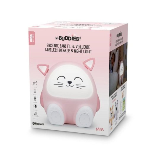 Relógio Despertador Digital Bigben Interactive BTKIDSCAT Rosa Bluetooth 5.0