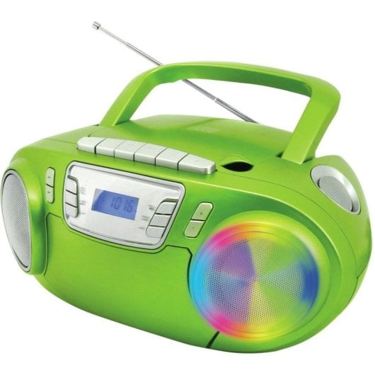 Sistema Estéreo Portátil Soundmaster SCD5800GR Leitor CD FM USB Verde Prateado