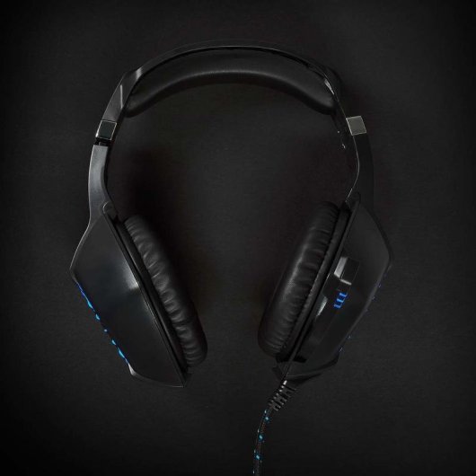 Auriculares Nedis GHST250BK con cable USB y jack 3,5 mm para gaming con LED negro