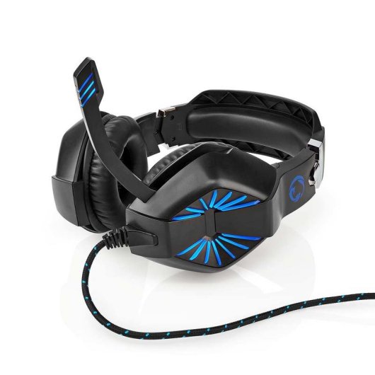 Auriculares Nedis GHST250BK con cable USB y jack 3,5 mm para gaming con LED negro