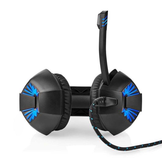 Auriculares Nedis GHST250BK con cable USB y jack 3,5 mm para gaming con LED negro