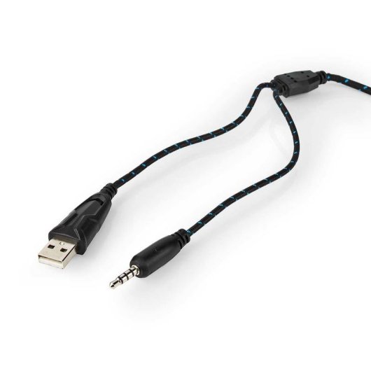 Auriculares Nedis GHST250BK con cable USB y jack 3,5 mm para gaming con LED negro
