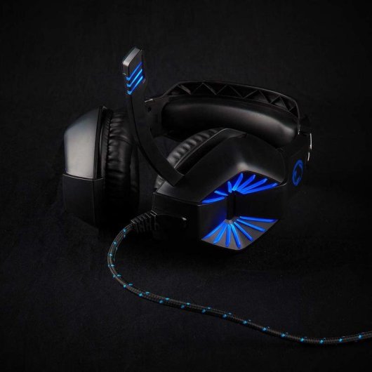 Auriculares Nedis GHST250BK con cable USB y jack 3,5 mm para gaming con LED negro