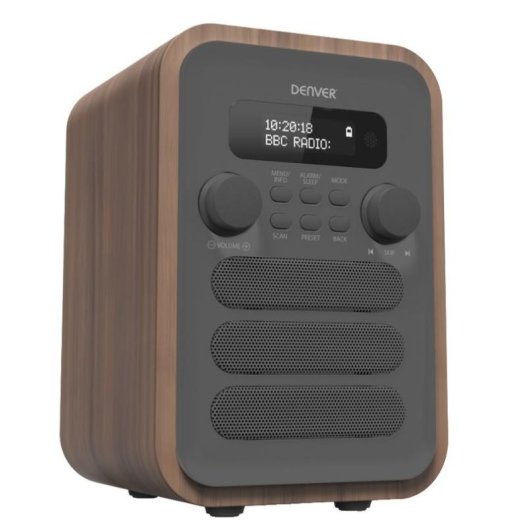 Radio Personal Denver DAB-48GREY DAB+ FM Bluetooth Gris Madera