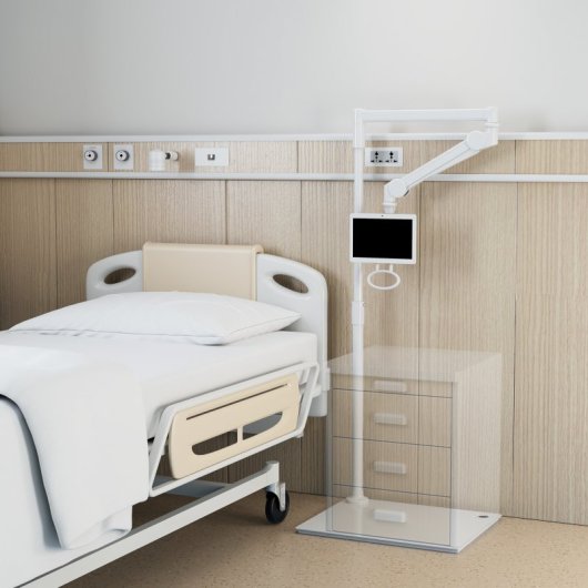 Kimex 016-1605 Suporte Monitor Médico de Chão Articulado 17 a 32" VESA Máx 4kg Base Larga