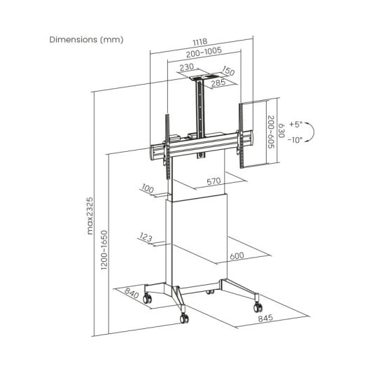 Kimex Carrito Motorizado Para Tv 55"-100"