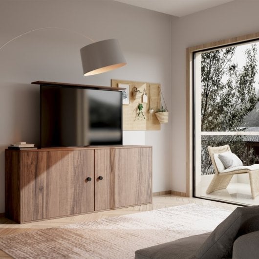 Kimex Mueble Para Tv Con Soporte Motorizado 37"-65"