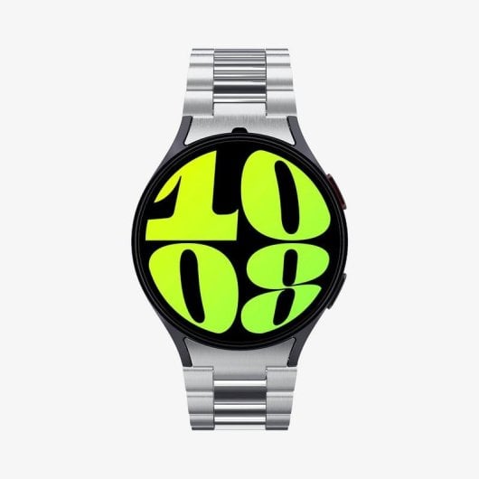 Pulseira Spigen Modern Fit 316L para Samsung Galaxy Watch 7 44mm Aço Inoxidável Prateado