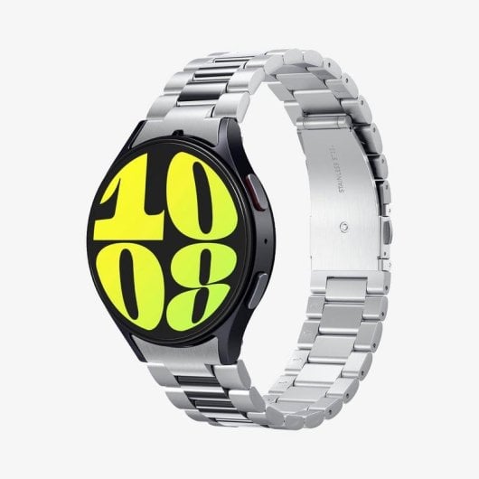 Pulseira Spigen Modern Fit 316L para Samsung Galaxy Watch 7 44mm Aço Inoxidável Prateado