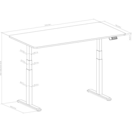 Kimex Escritorio Motorizado Sentado De Pie, 150 X 75 Cm, Tablero Madera Clara Rústica/base Negra