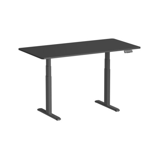 Kimex Escritorio Motorizado Sentado De Pie, 150 X 75 Cm, Tablero Carbono Bordes Redondeados/base Negra