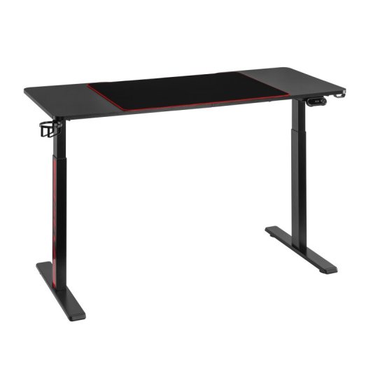 Kimex Escritorio Gaming Sentado-de Pie Con Iluminación Rgb Y Panel De Control Creativo (multimotor), Negro