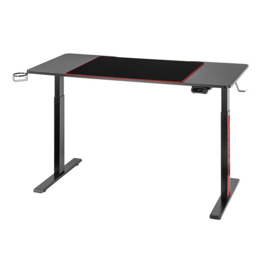 Kimex Escritorio Gaming Sentado-de Pie Con Iluminación Rgb Y Panel De Control Creativo (multimotor), Negro