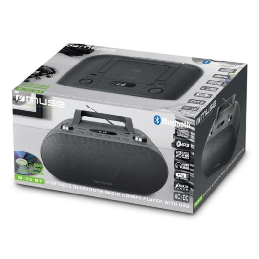Sistema estéreo portátil Muse M-35 BT Bluetooth 5.3 Negro