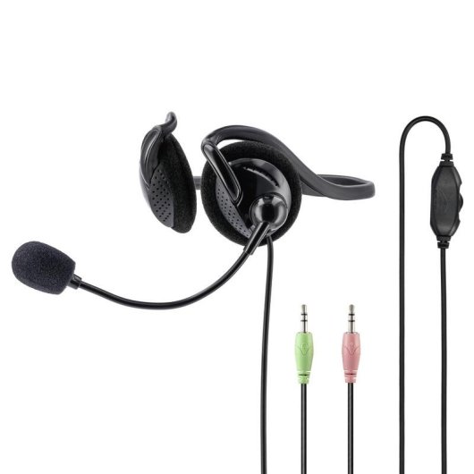 Auriculares Hama 00139920 con cable, conexión 3,5 mm, para oficina y call center, negros