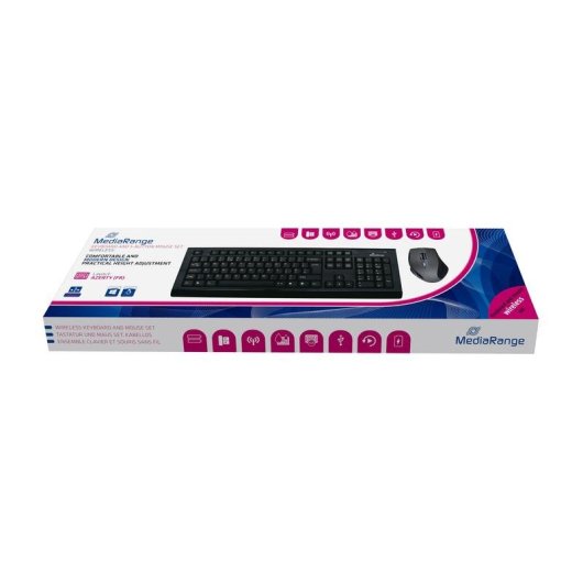 Teclado MediaRange MROS104-FR mecánico inalámbrico AZERTY con ratón incluido