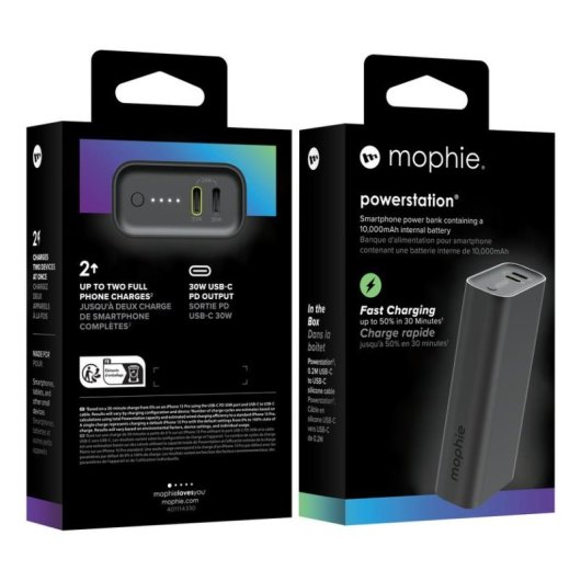 Batería externa Mophie Powerstation 10000 mAh Negro