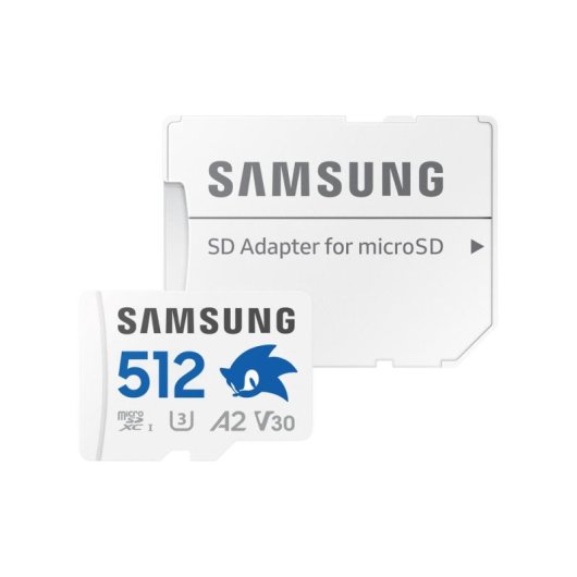 Tarjeta MicroSD Samsung MB-MD512S 512 GB Clase 10 UHS-I V30 A2 Azul Gris Blanco