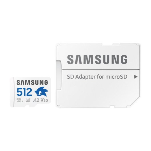 Tarjeta MicroSD Samsung MB-MD512S 512 GB Clase 10 UHS-I V30 A2 Azul Gris Blanco