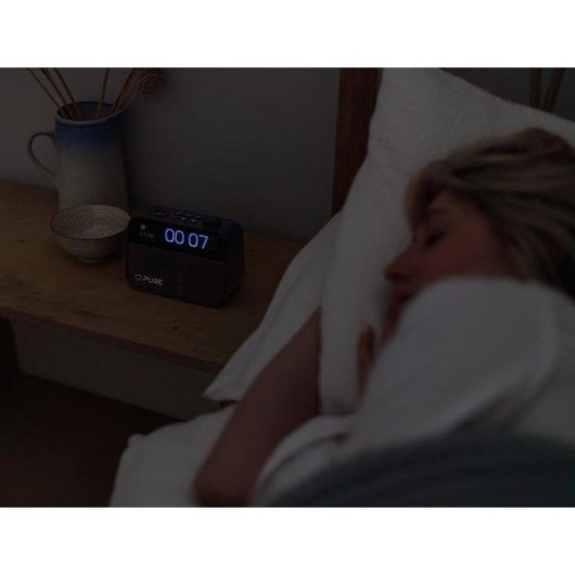Radio Despertador Pure Moment Negro Bluetooth 5.3 DAB+/FM Luz Amanecer
