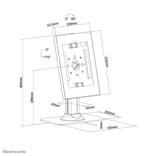 Soporte de mesa para tablet Neomounts DS15-650WH1 9.7"-11" blanco bloqueable