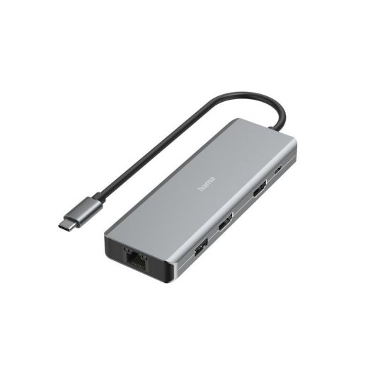 Hub Hama 9 porte 5 Gbps CONNECT2Media HDMI RJ-45 Alluminio Antracite