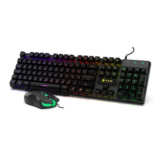Teclado Inca IKG-448 mecánico con LED RGB y ratón incluido